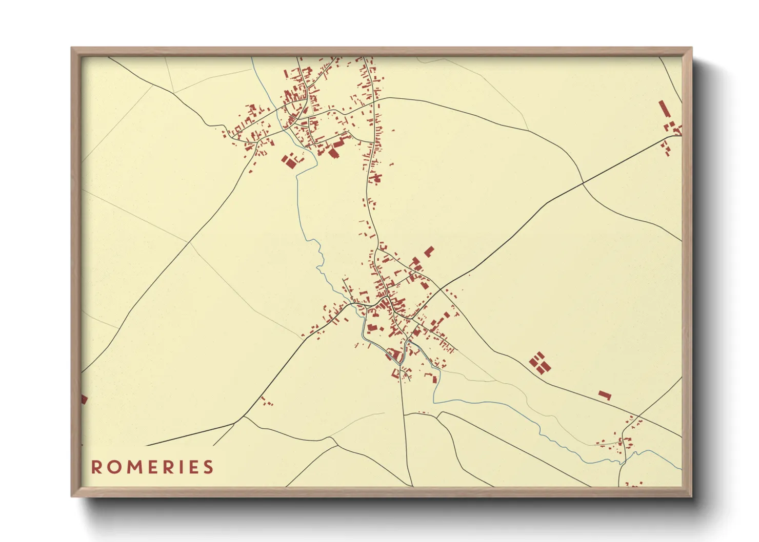 Une affiche de carte sur Romeries