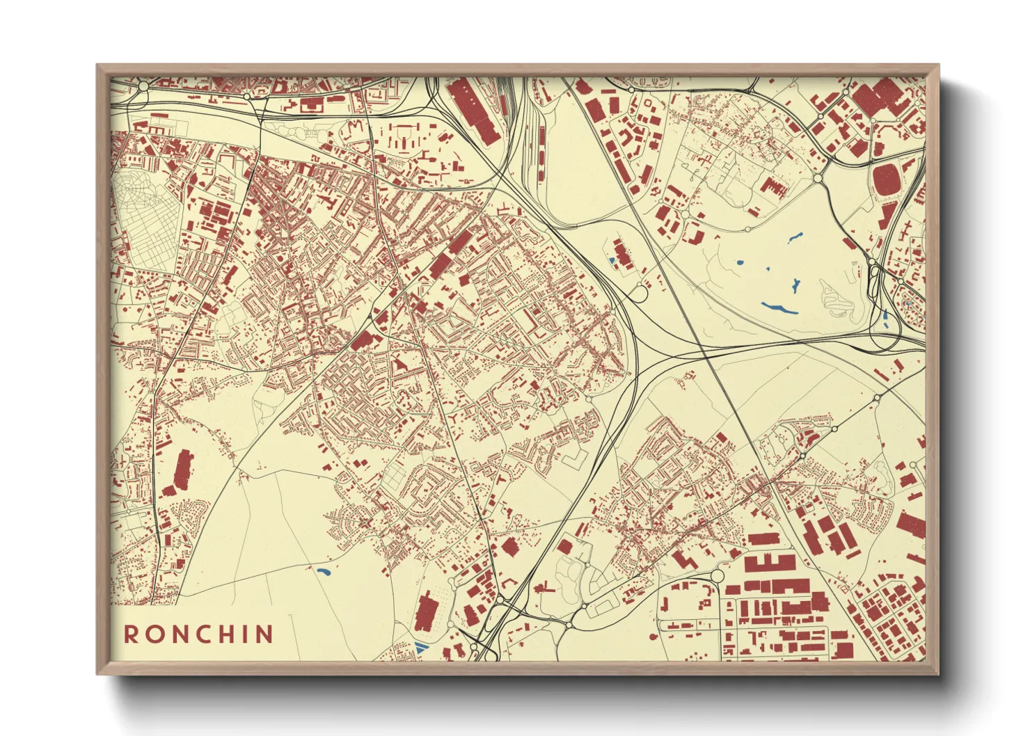 Une affiche de carte sur Ronchin