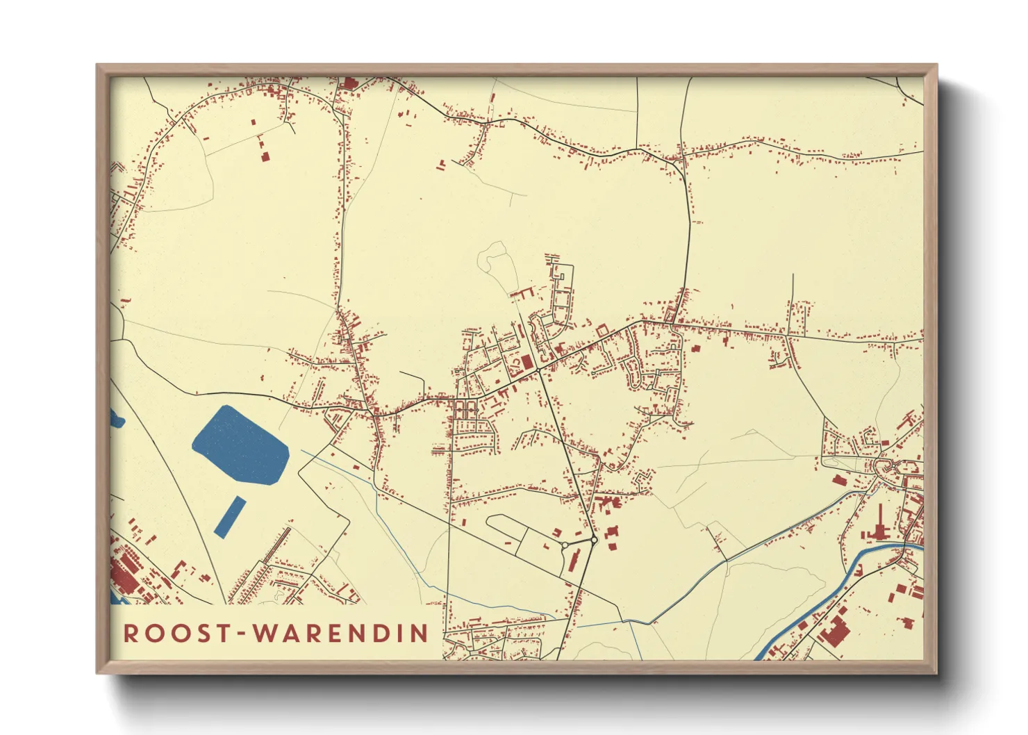 Une affiche de carte sur Roost-Warendin