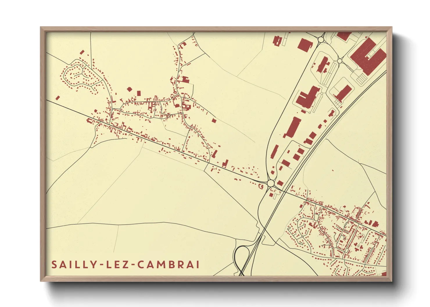 Une affiche de carte sur Sailly-lez-Cambrai