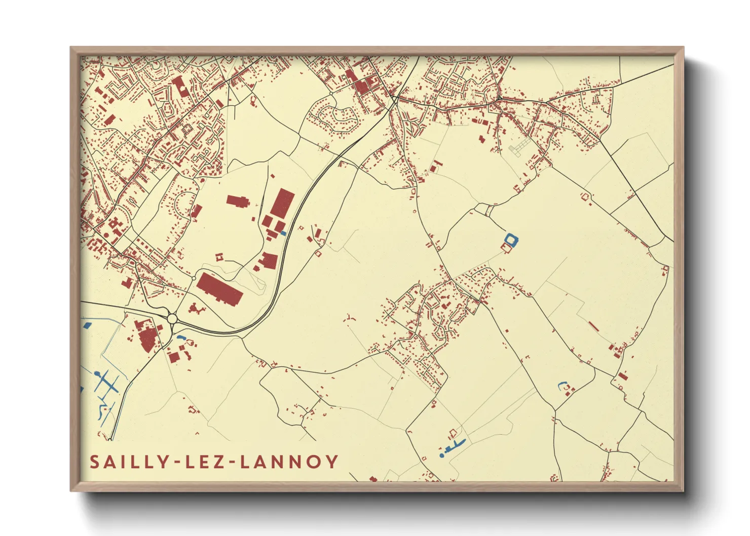 Une affiche de carte sur Sailly-lez-Lannoy