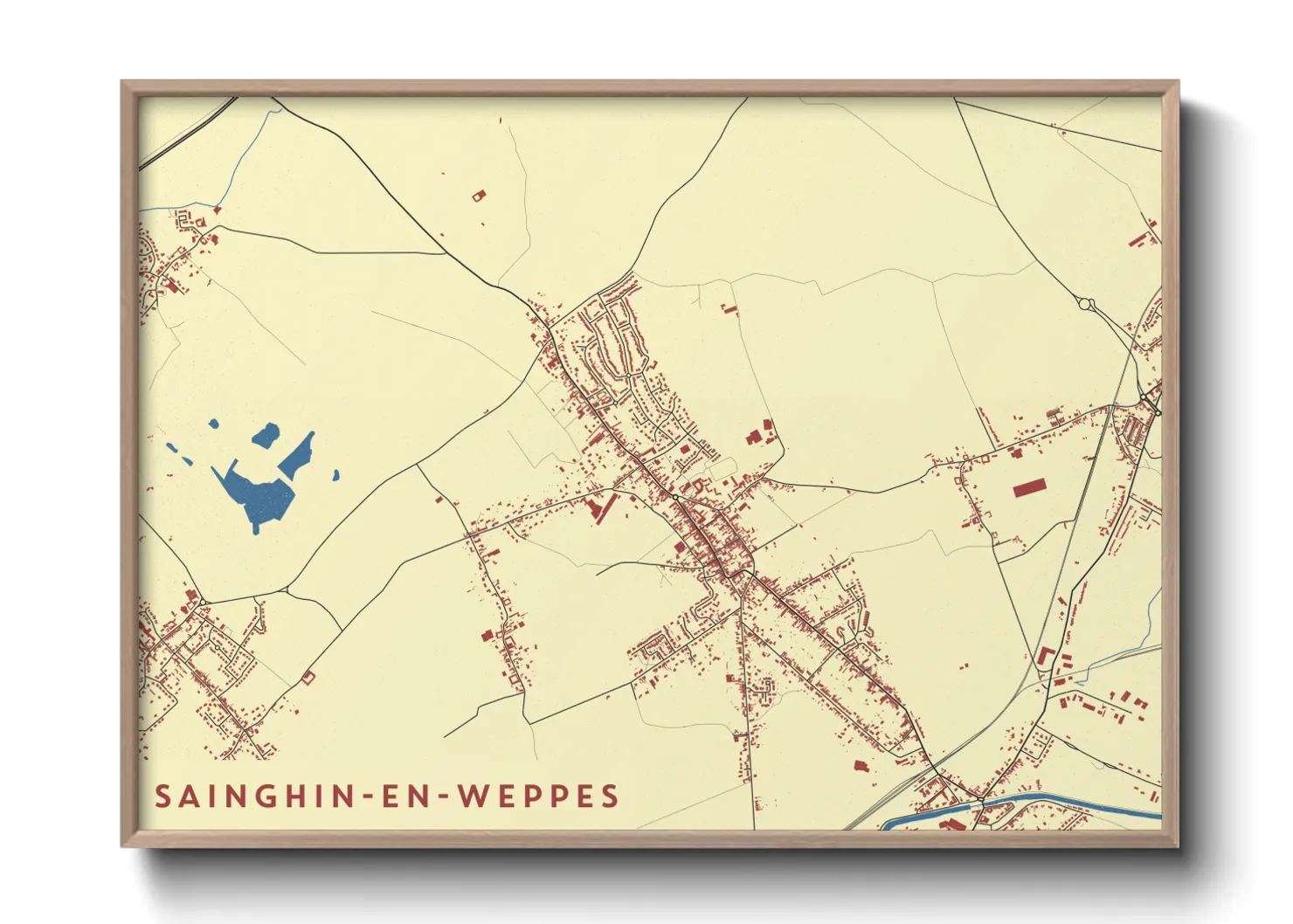 Une affiche de carte sur Sainghin-en-Weppes