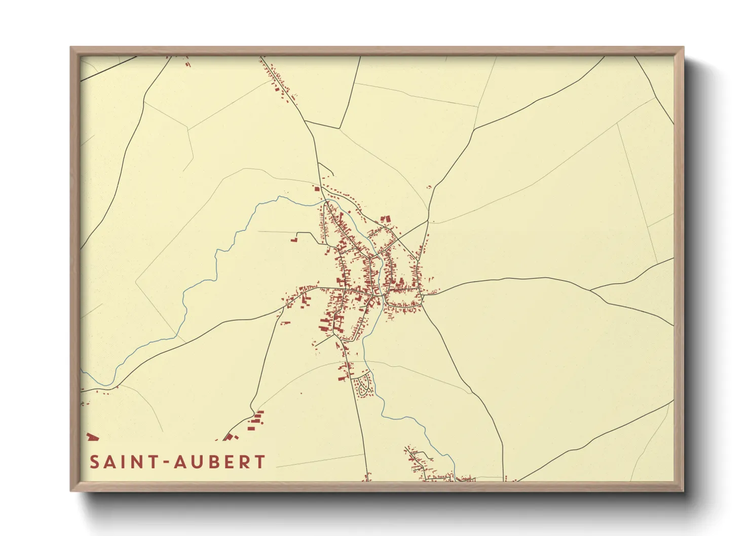 Une affiche de carte sur Saint-Aubert