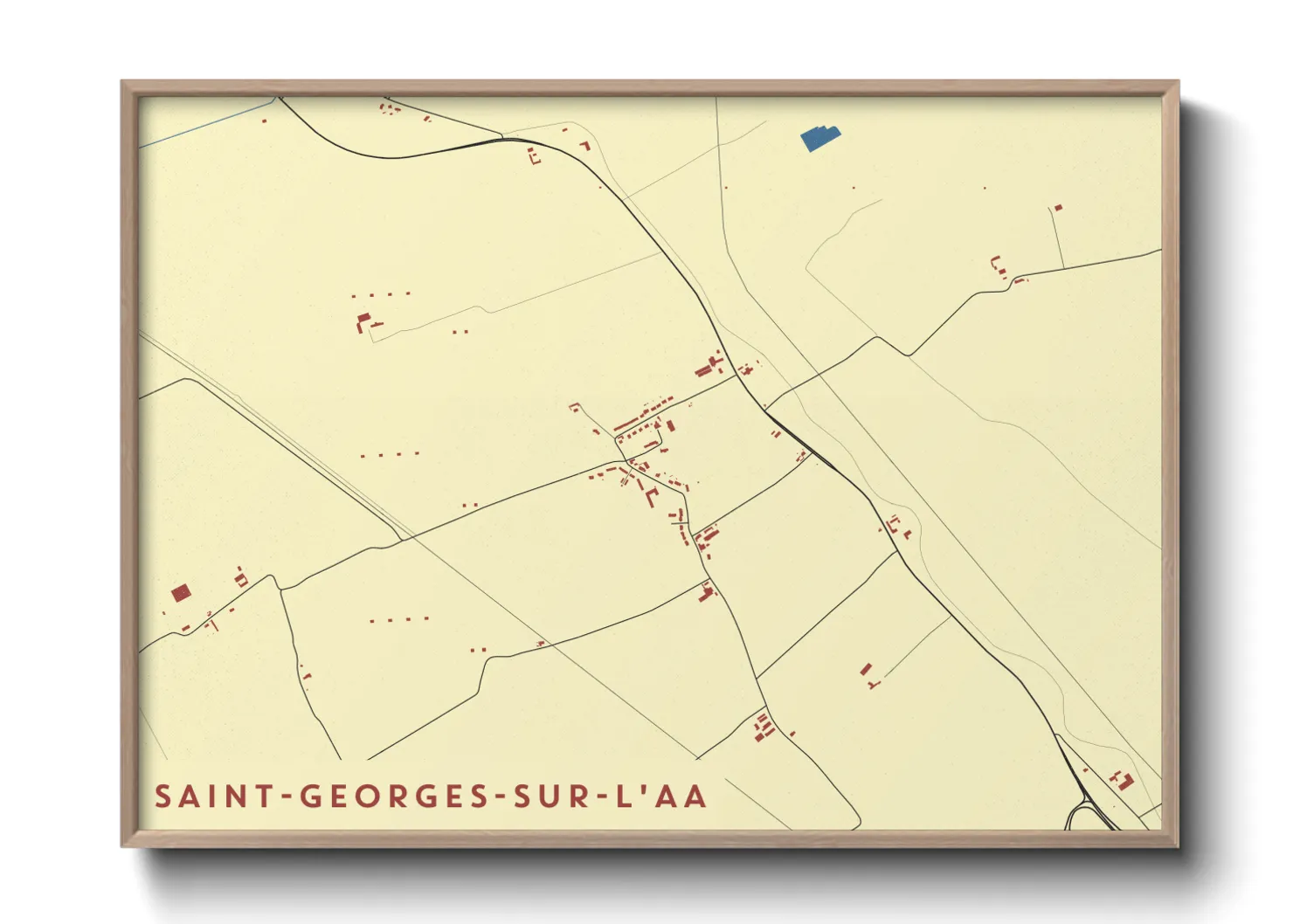 Une affiche de carte sur Saint-Georges-sur-l'Aa