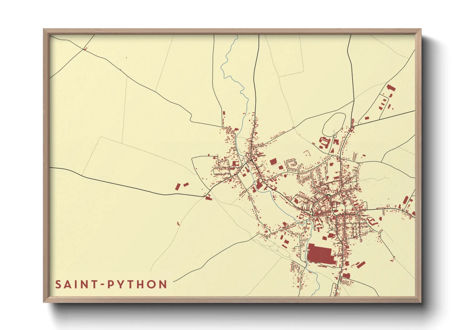 Une affiche de carte sur Saint-Python