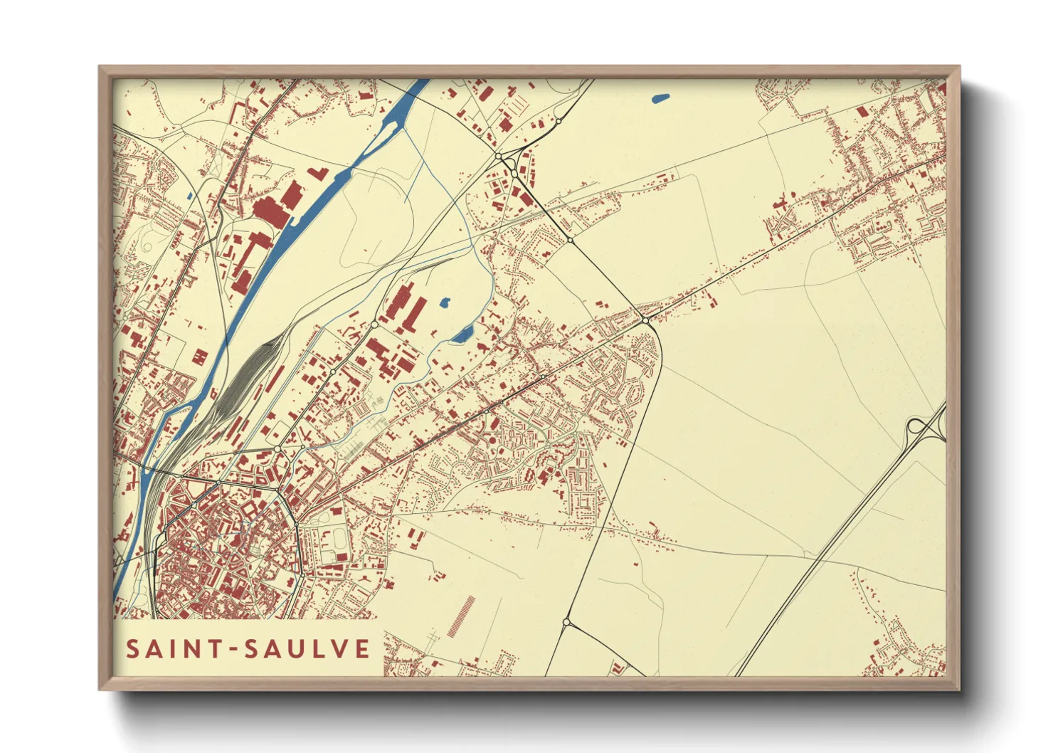 Une affiche de carte sur Saint-Saulve