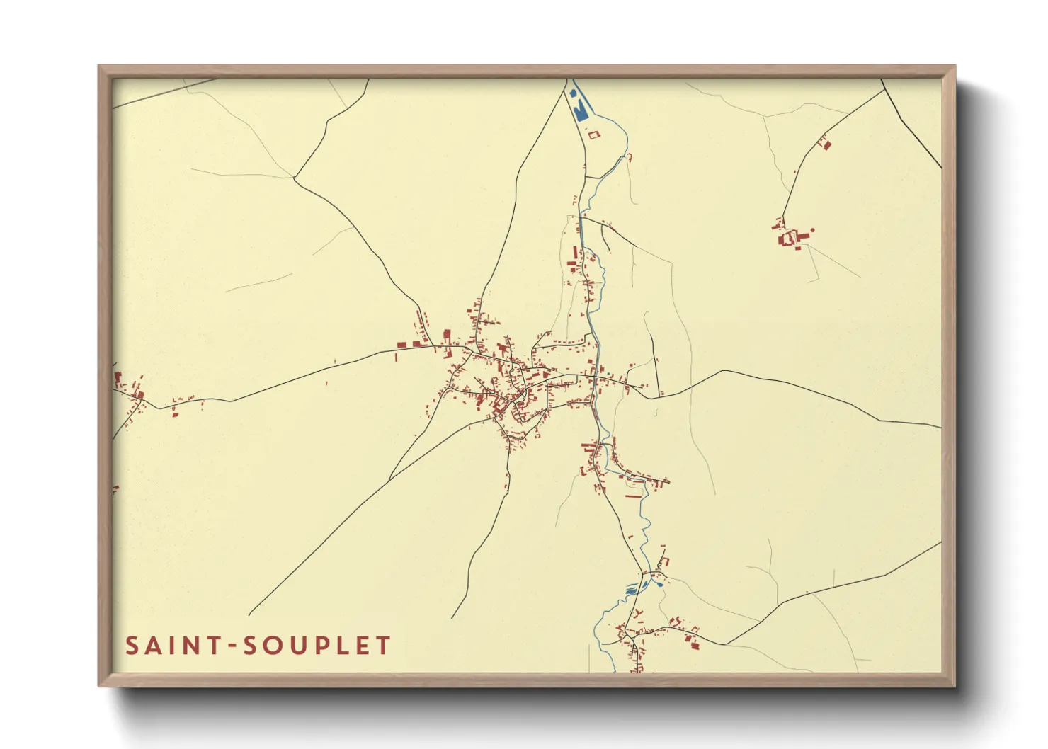 Une affiche de carte sur Saint-Souplet