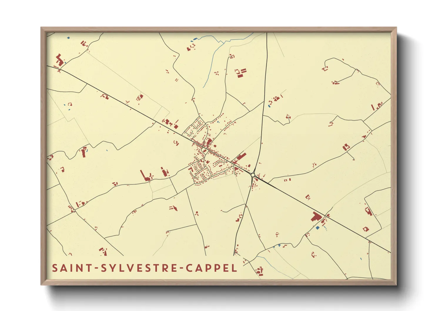 Une affiche de carte sur Saint-Sylvestre-Cappel