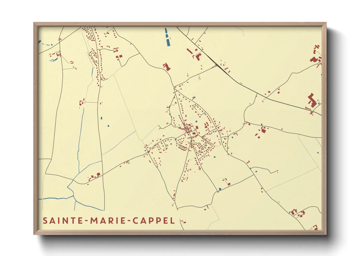 Une affiche de carte sur Sainte-Marie-Cappel