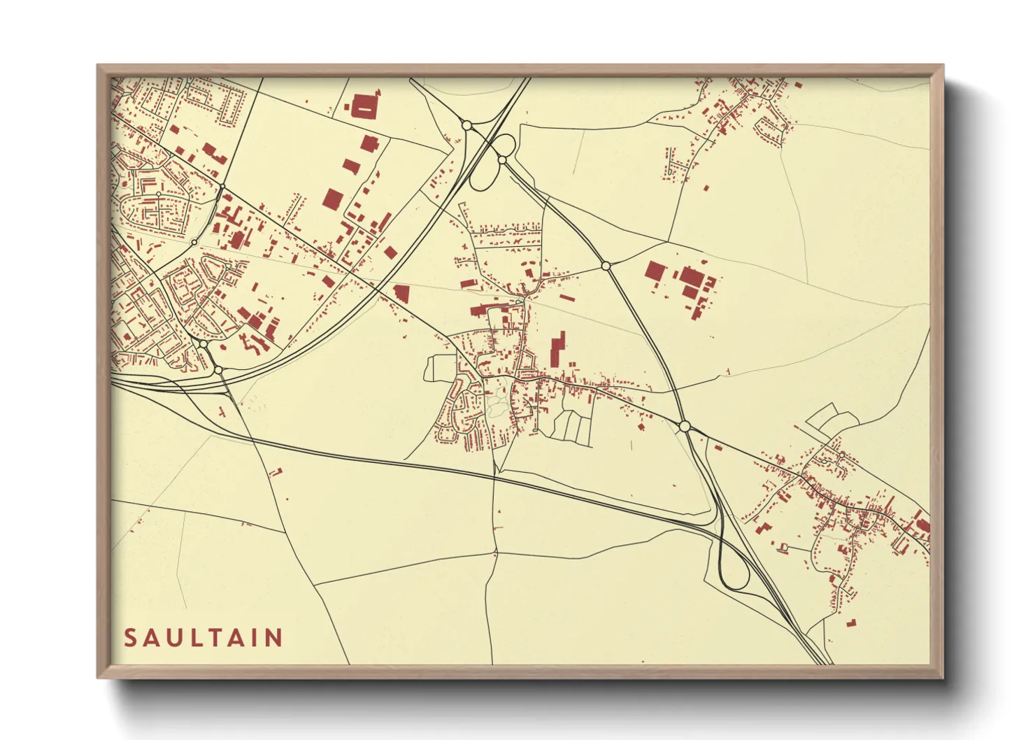 Une affiche de carte sur Saultain