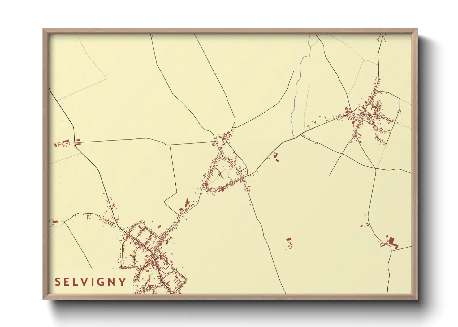 Une affiche de carte sur Selvigny