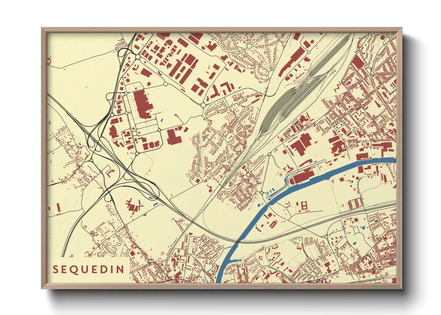 Une affiche de carte sur Sequedin