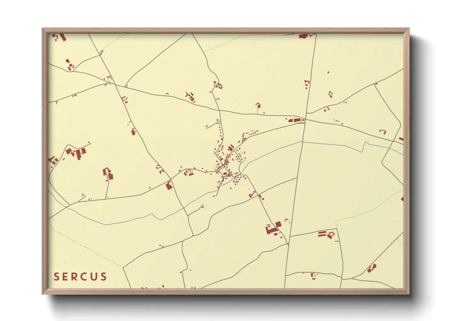 Une affiche de carte sur Sercus