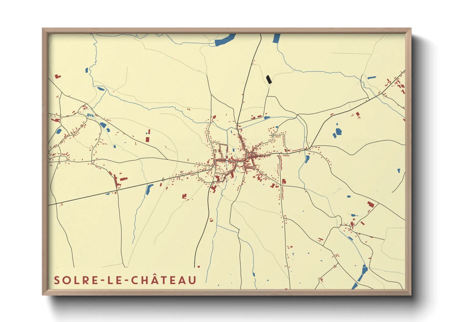 Une affiche de carte sur Solre-le-Château