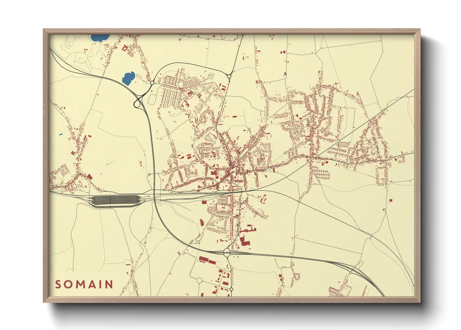 Une affiche de carte sur Somain