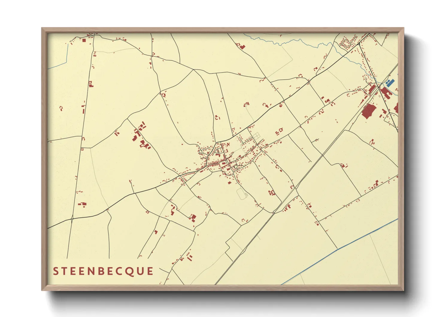 Une affiche de carte sur Steenbecque