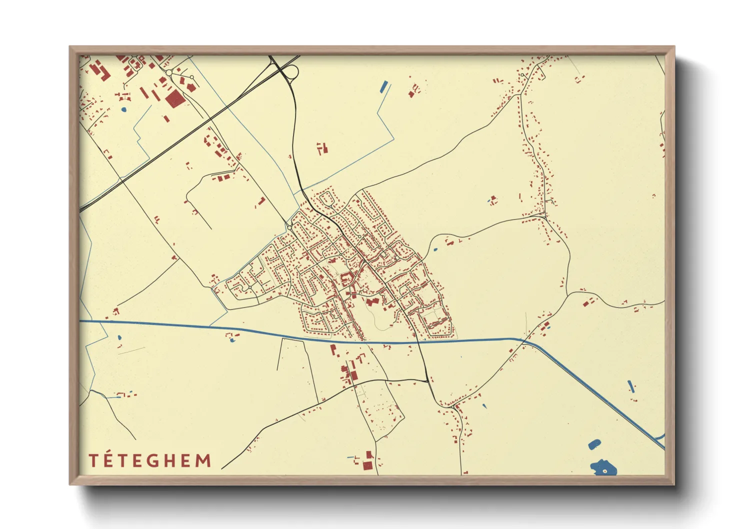 Une affiche de carte sur Téteghem