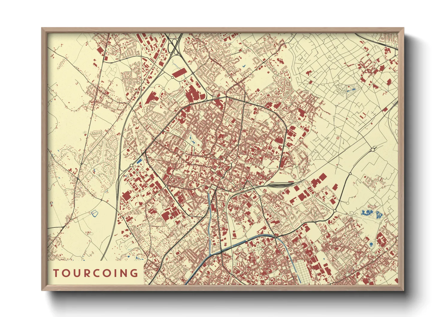 Une affiche de carte sur Tourcoing