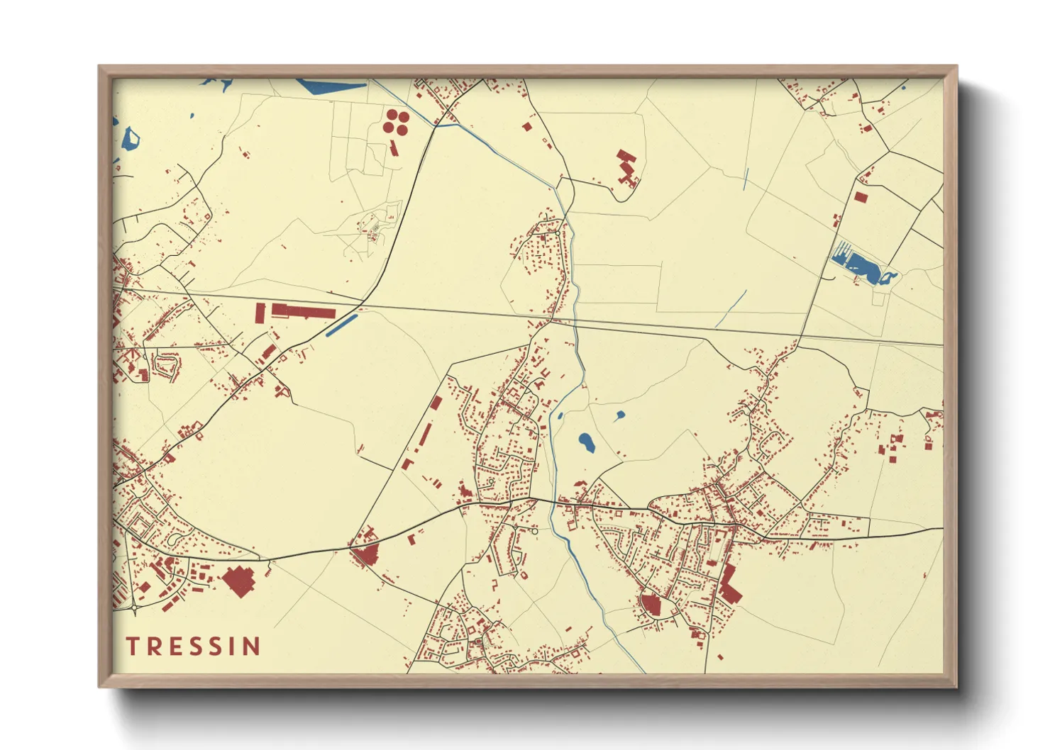 Une affiche de carte sur Tressin