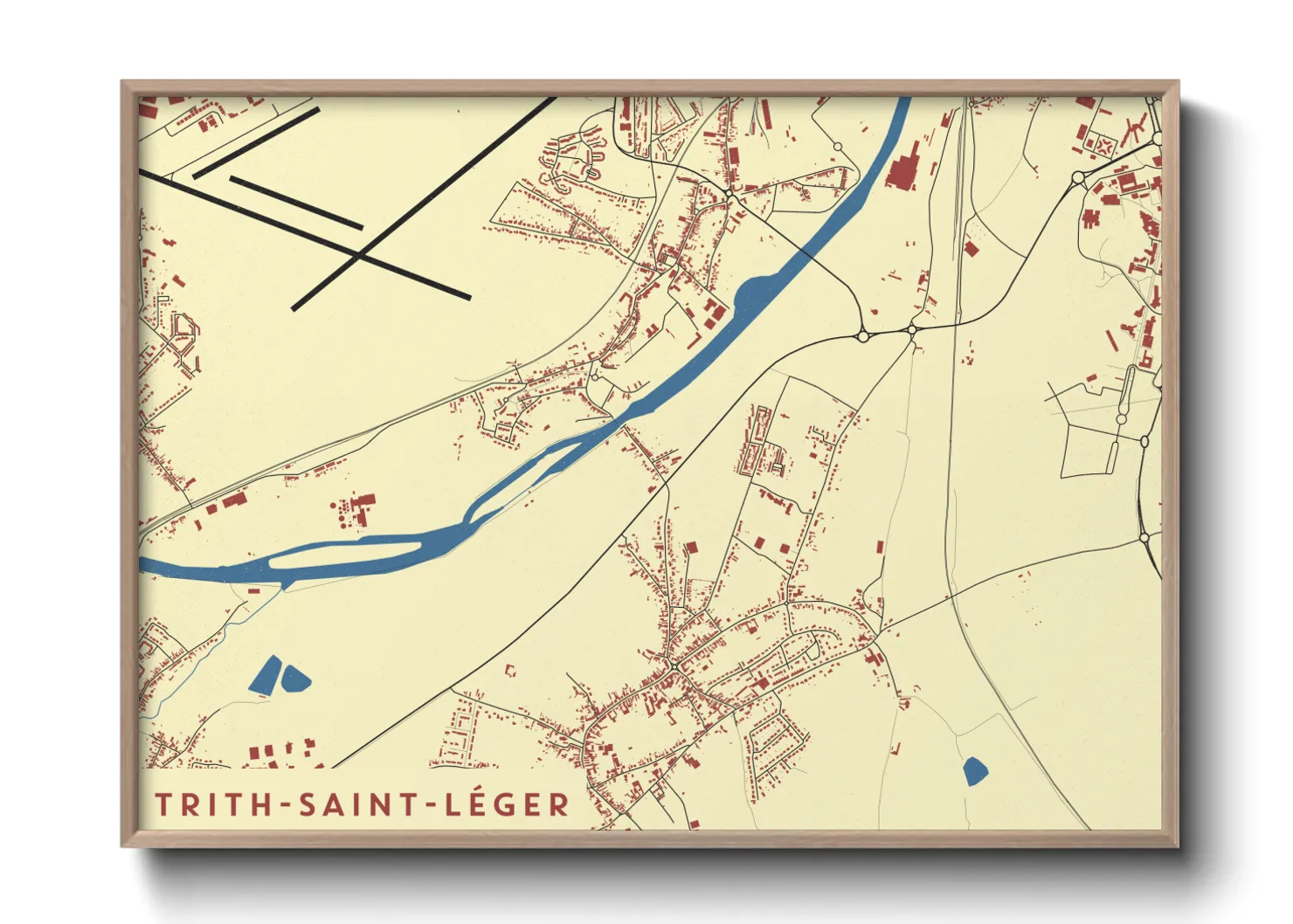 Une affiche de carte sur Trith-Saint-Léger