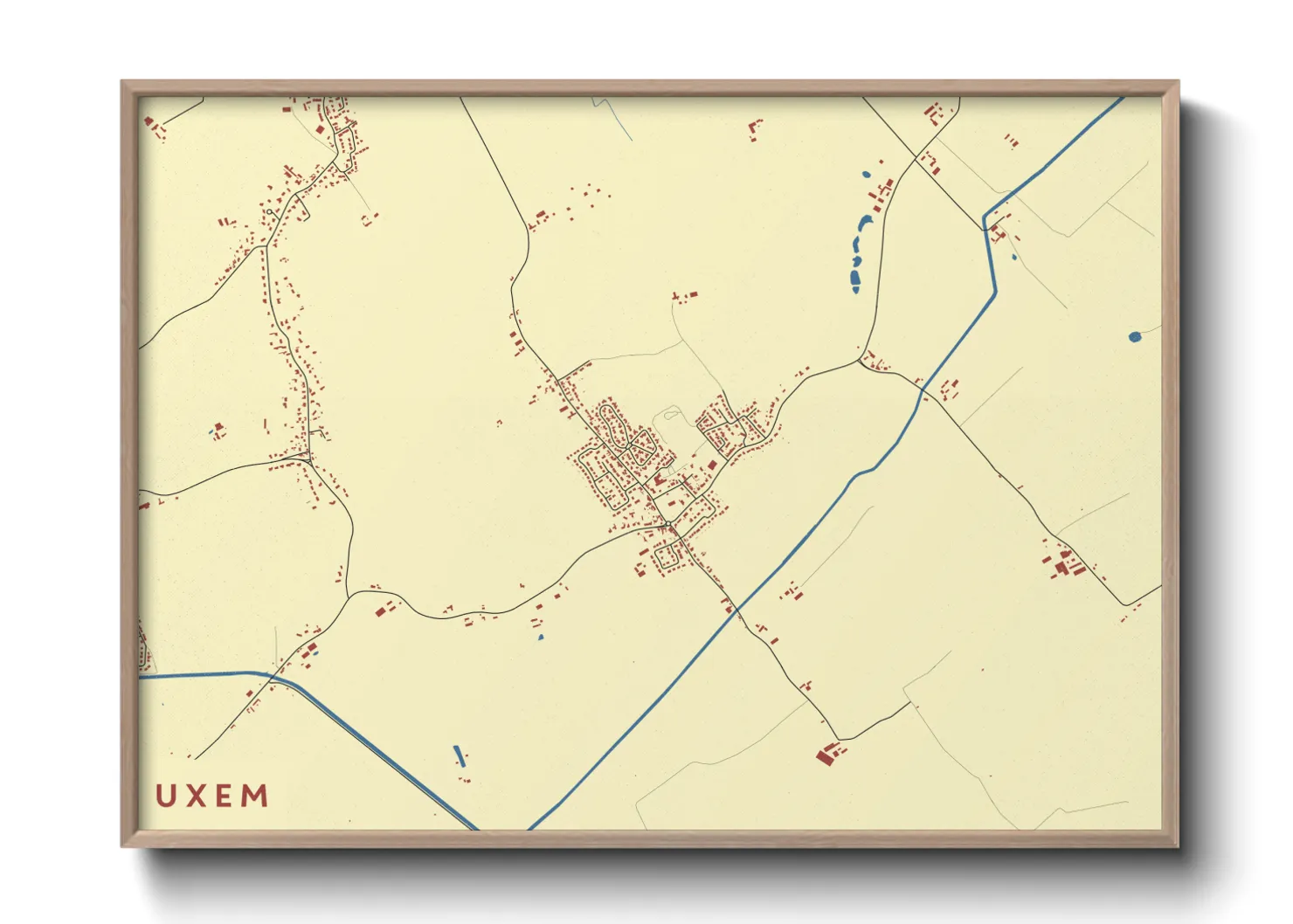 Une affiche de carte sur Uxem