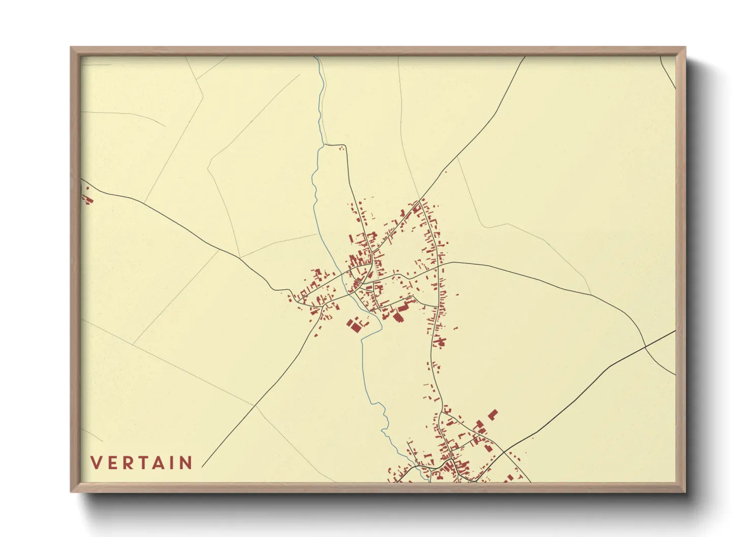 Une affiche de carte sur Vertain