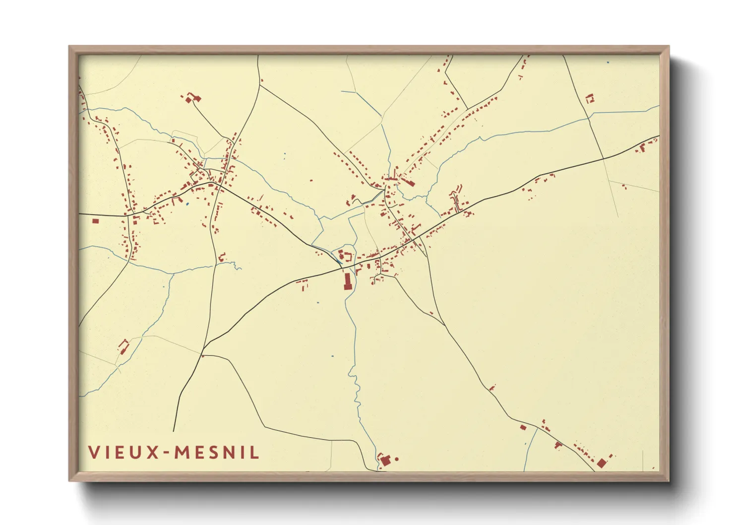 Une affiche de carte sur Vieux-Mesnil