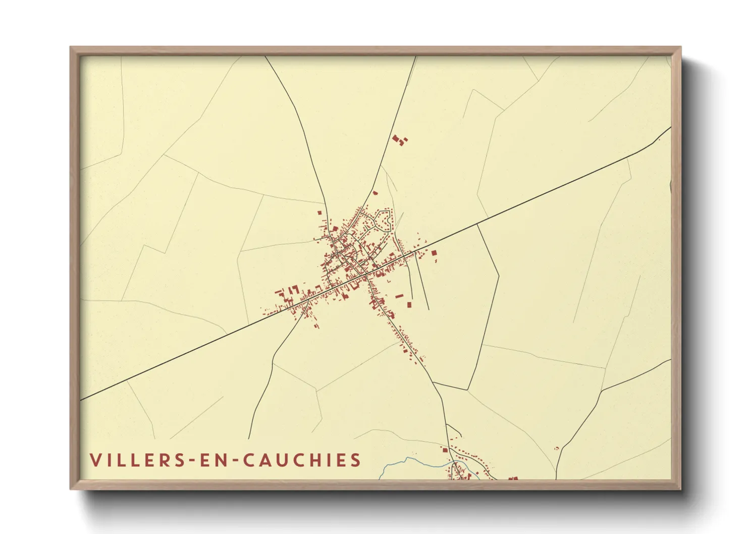 Une affiche de carte sur Villers-en-Cauchies