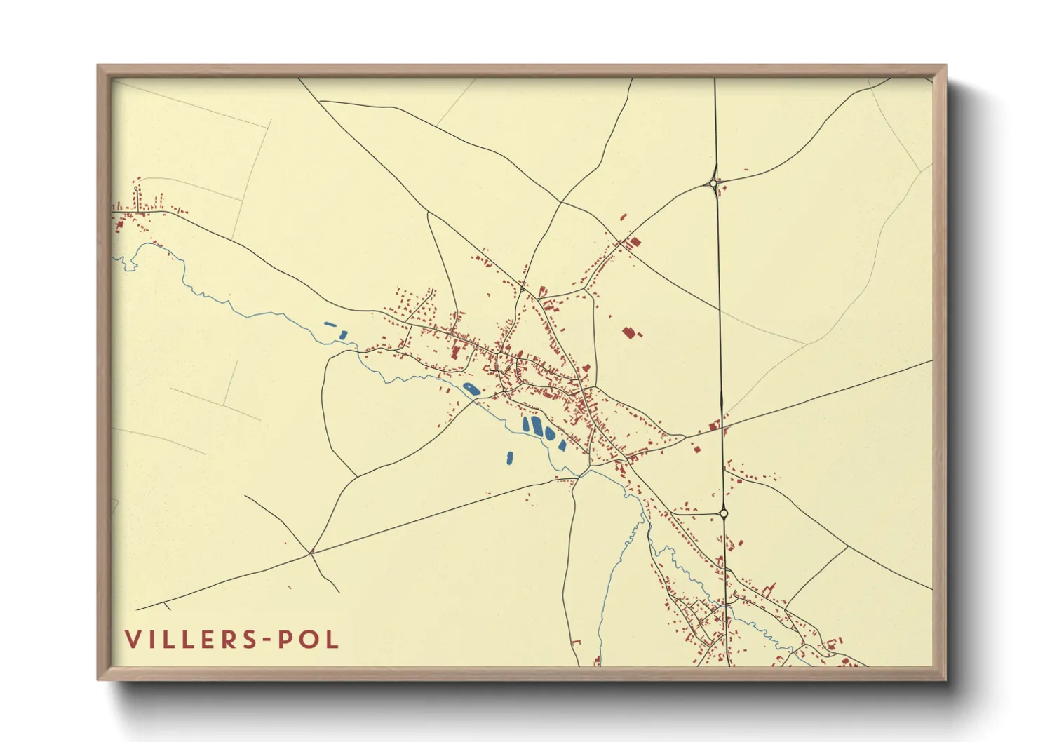 Une affiche de carte sur Villers-Pol