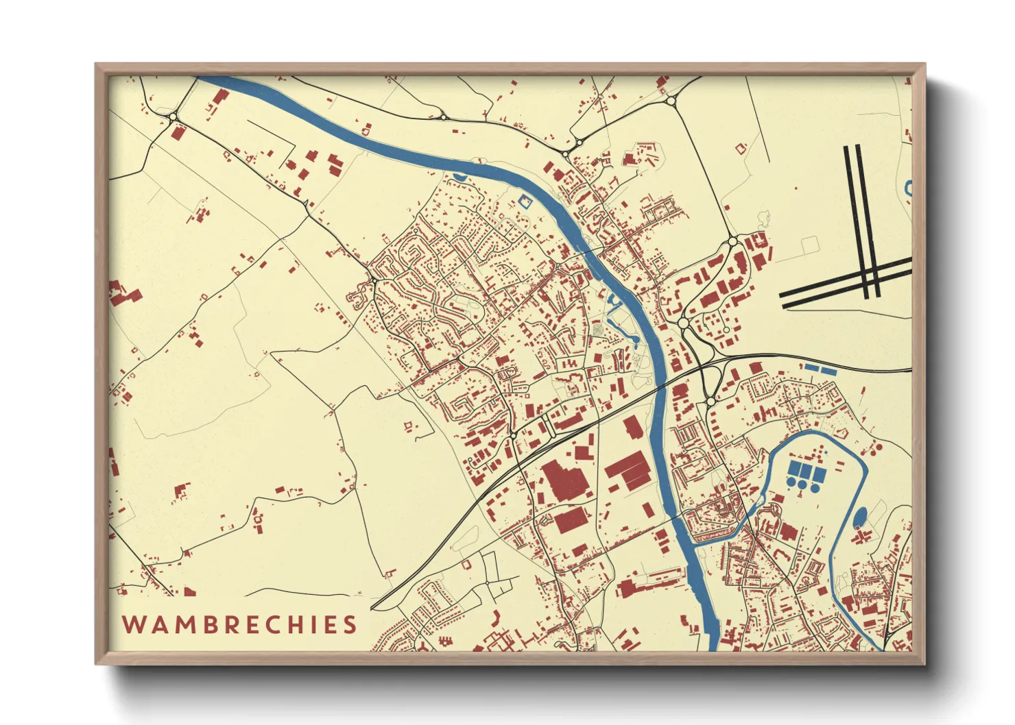 Une affiche de carte sur Wambrechies