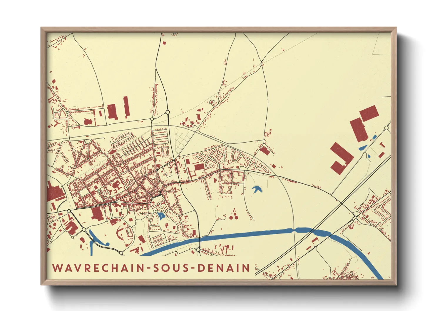 Une affiche de carte sur Wavrechain-sous-Denain