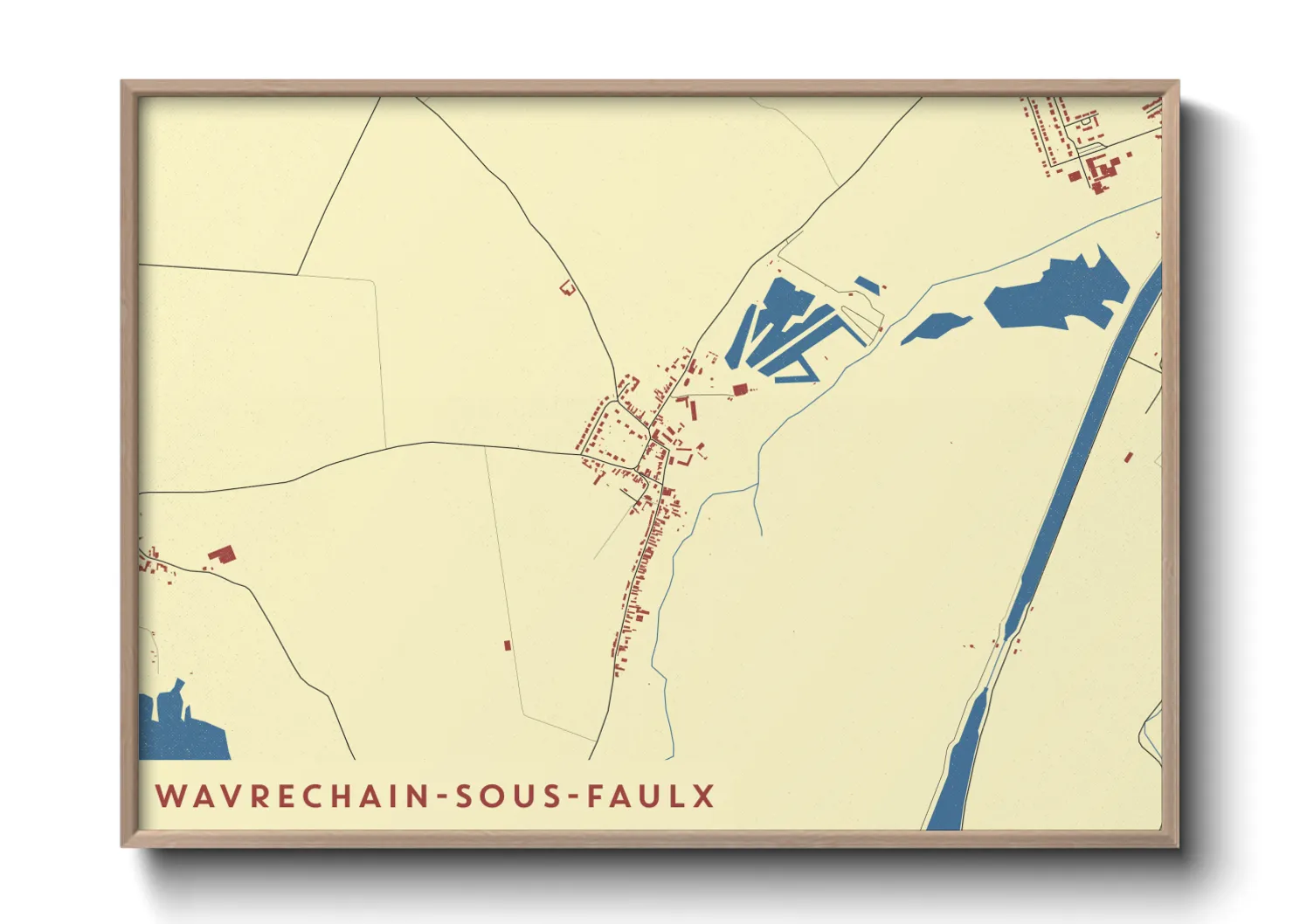 Une affiche de carte sur Wavrechain-sous-Faulx