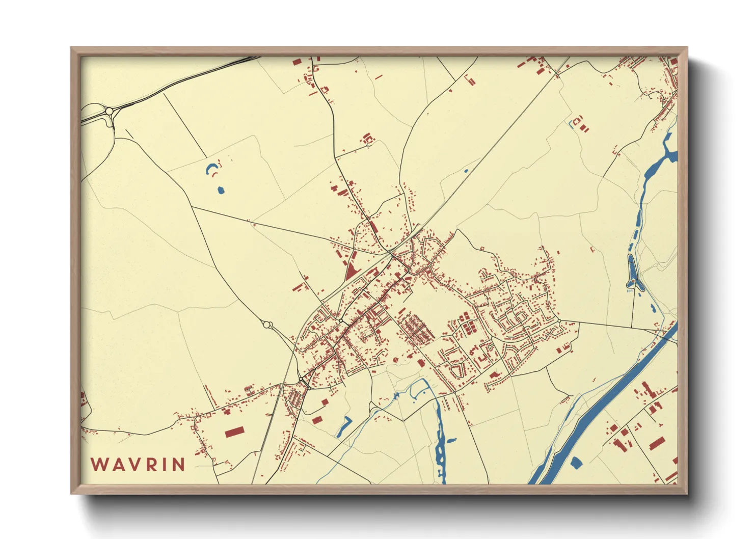 Une affiche de carte sur Wavrin