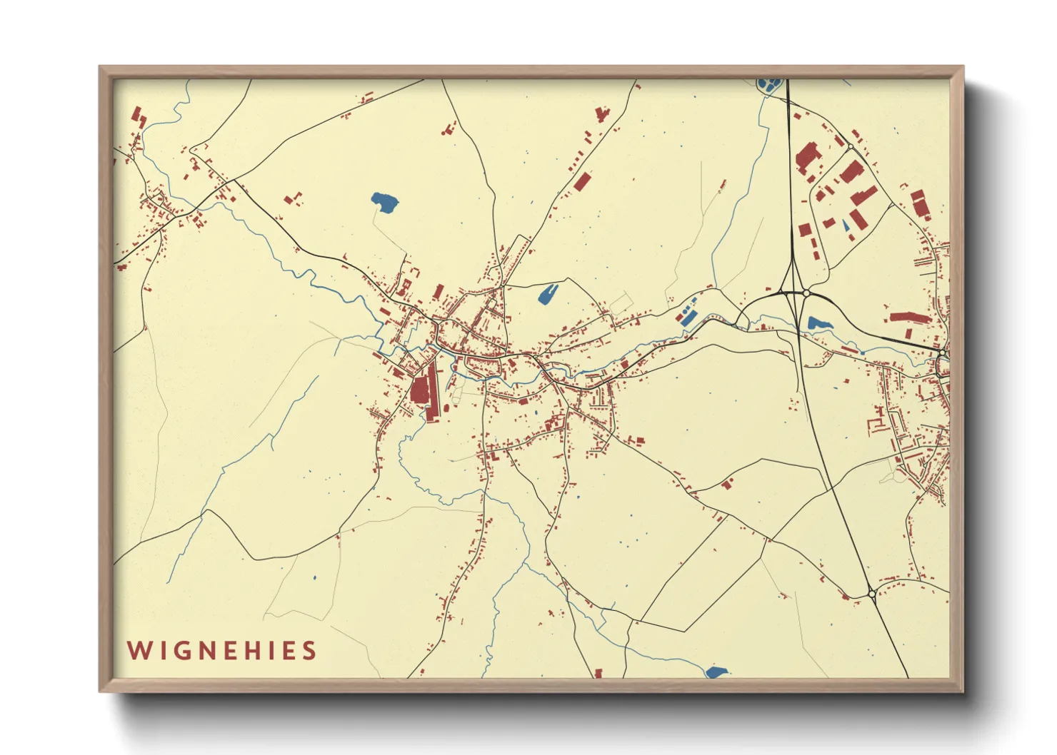 Une affiche de carte sur Wignehies