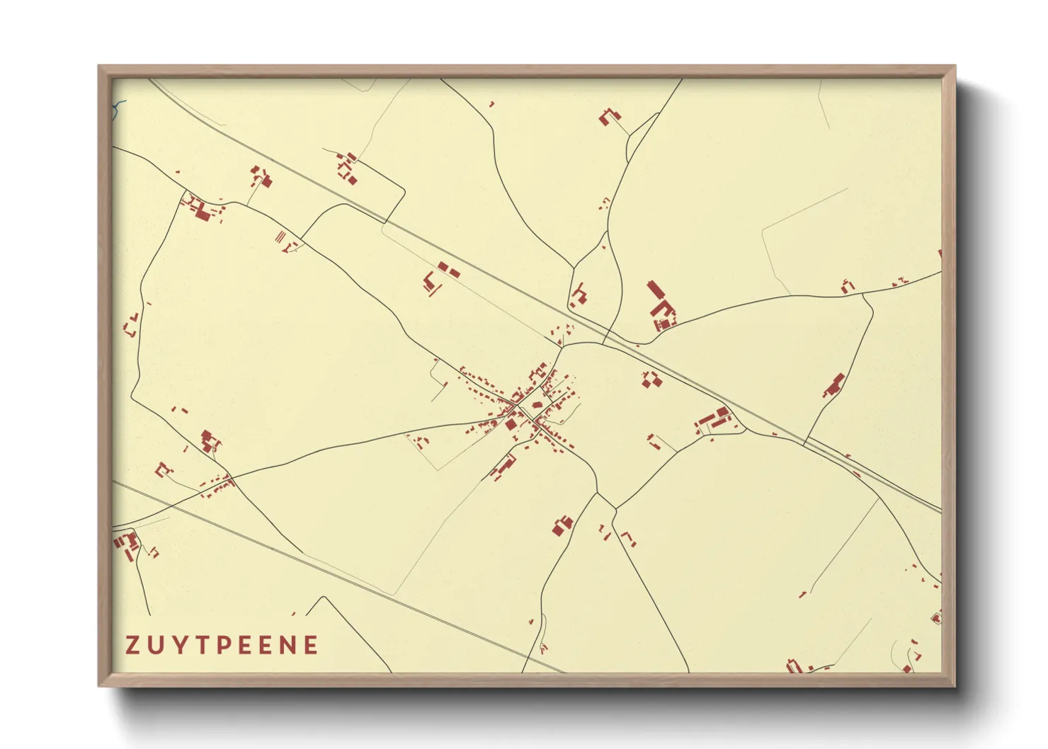 Une affiche de carte sur Zuytpeene