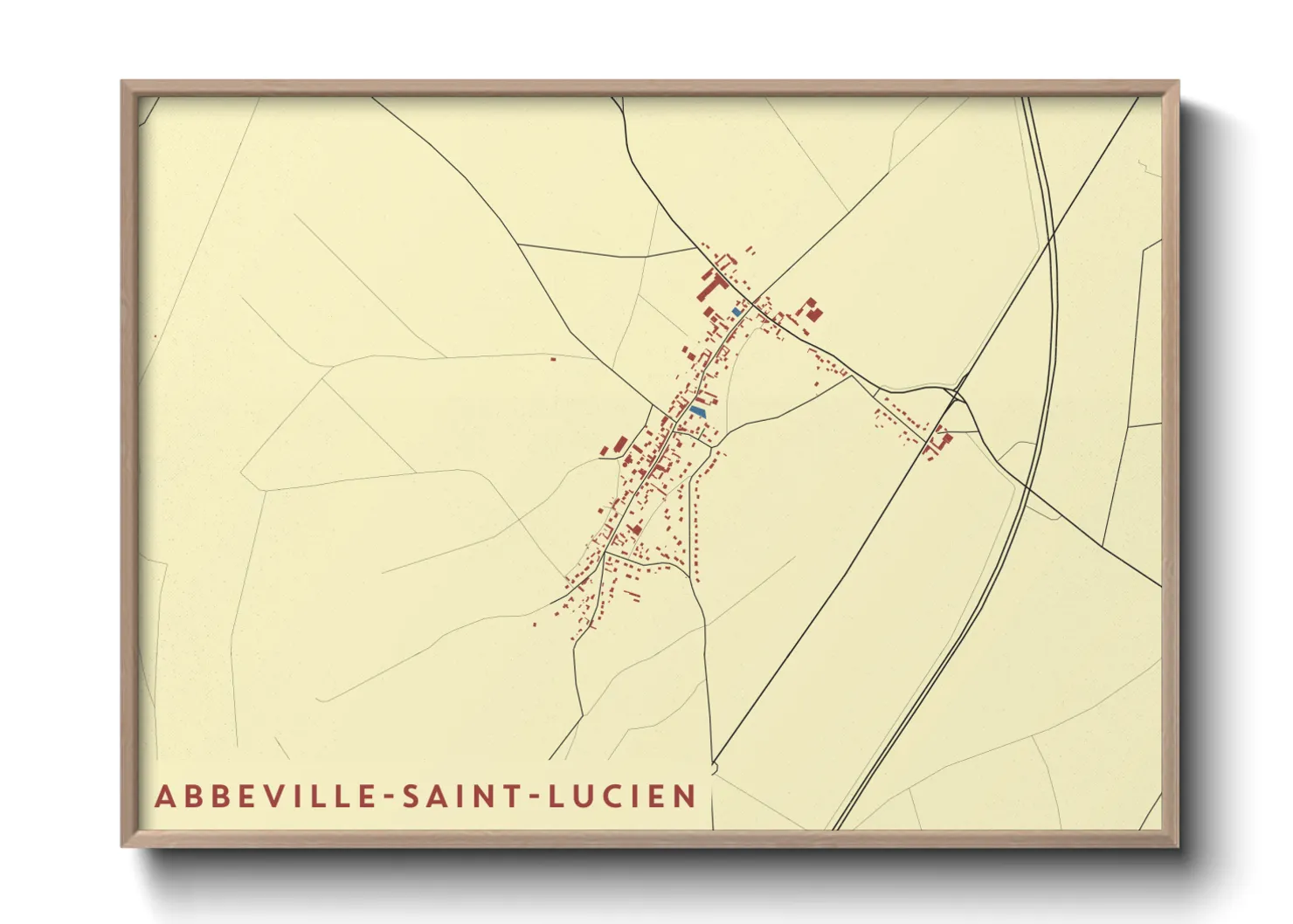 Une affiche de carte sur Abbeville-Saint-Lucien