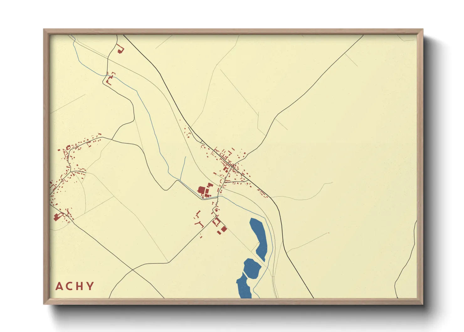 Une affiche de carte sur Achy