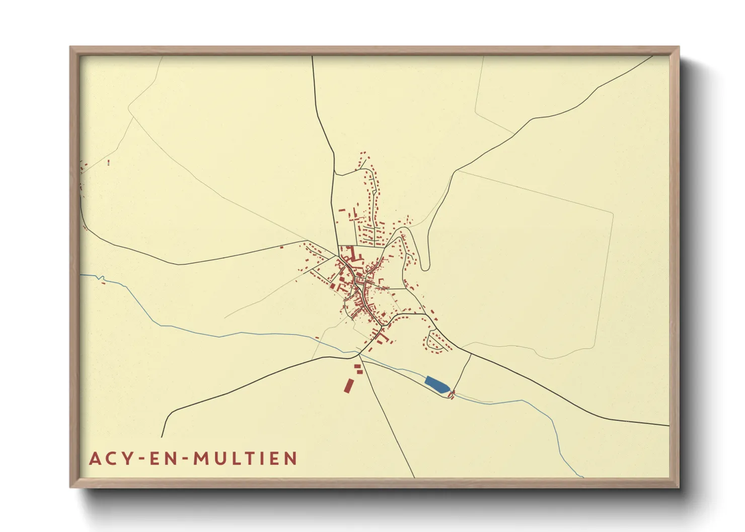 Une affiche de carte sur Acy-en-Multien