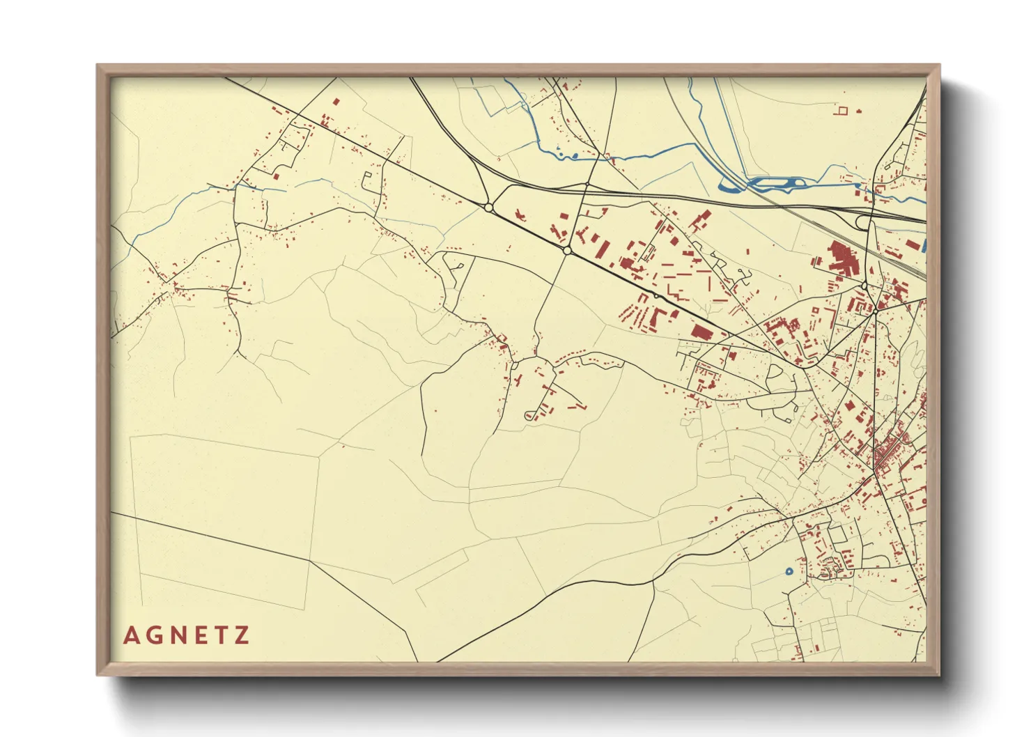 Une affiche de carte sur Agnetz