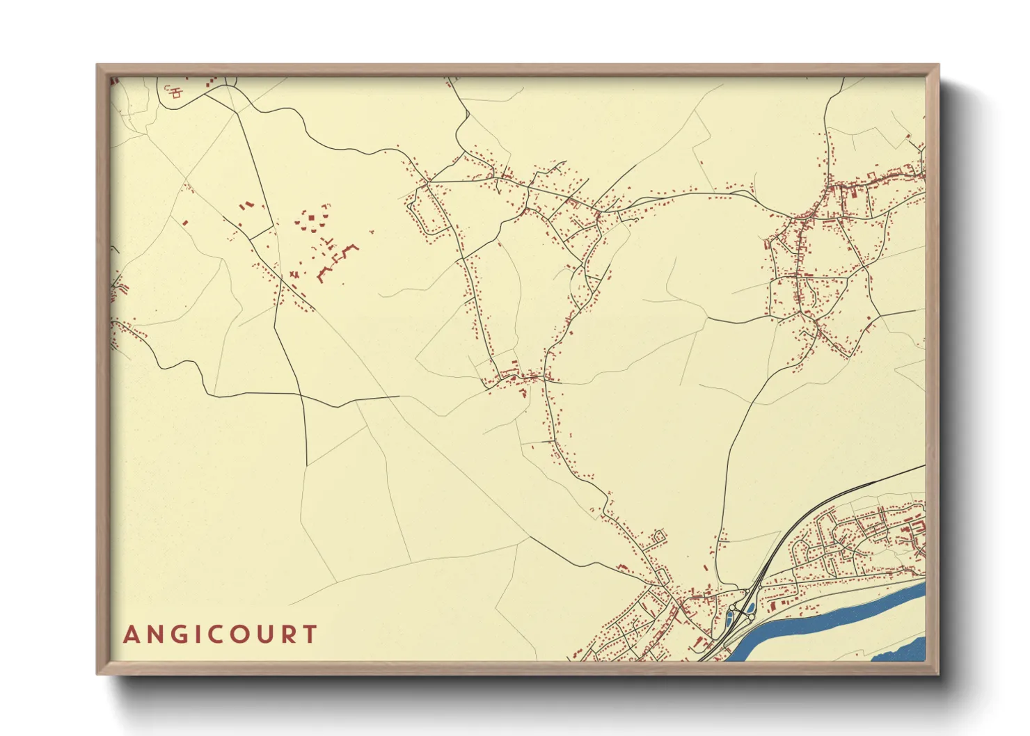 Une affiche de carte sur Angicourt