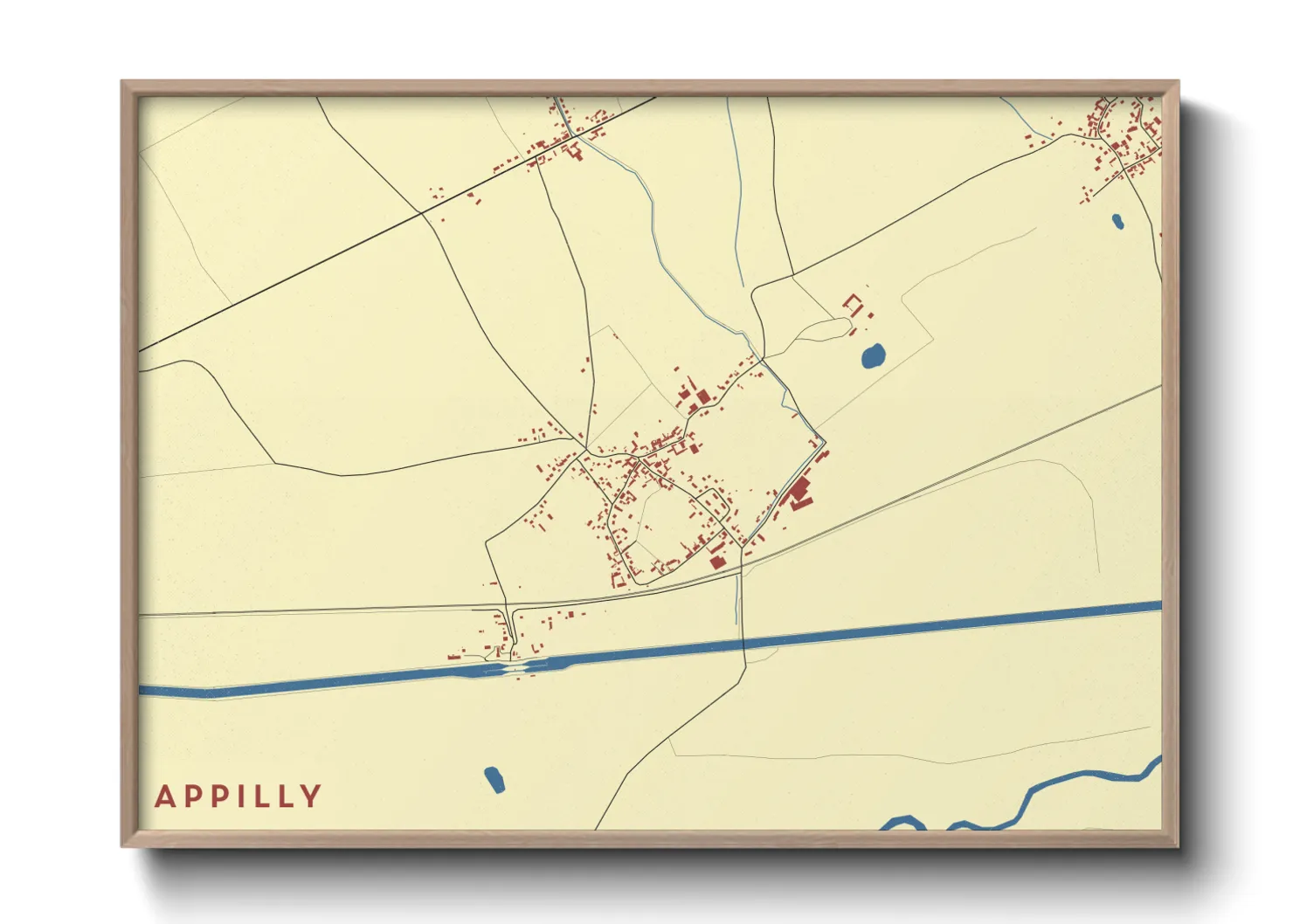 Une affiche de carte sur Appilly