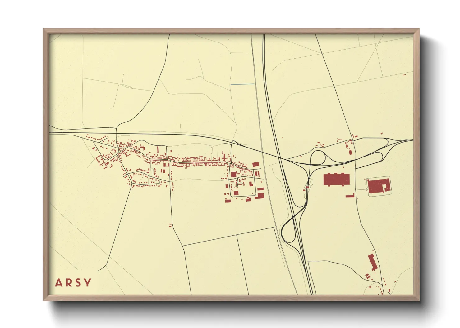 Une affiche de carte sur Arsy