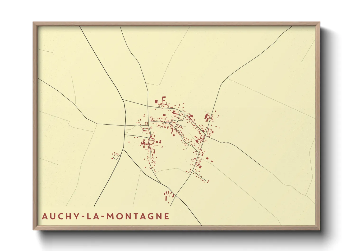 Une affiche de carte sur Auchy-la-Montagne