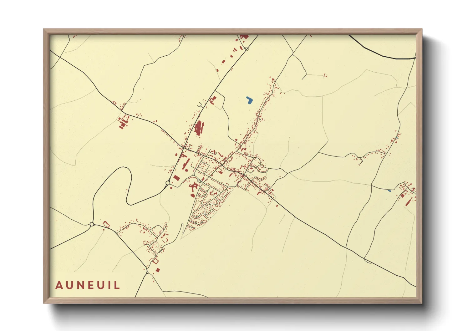 Une affiche de carte sur Auneuil