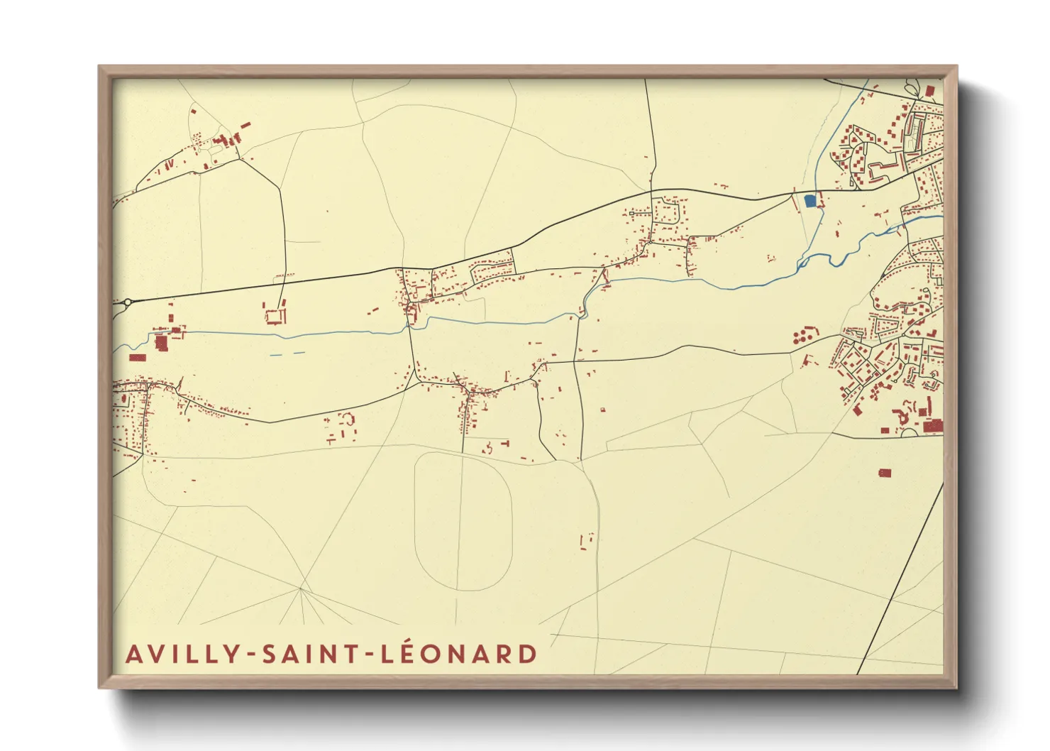 Une affiche de carte sur Avilly-Saint-Léonard