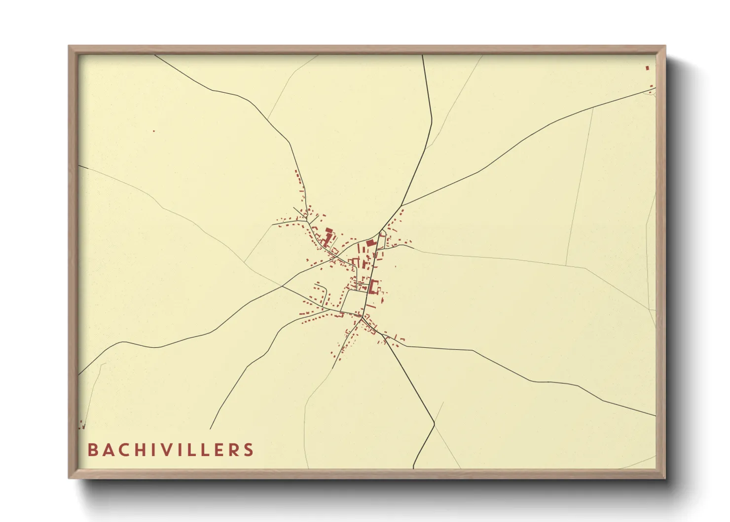 Une affiche de carte sur Bachivillers