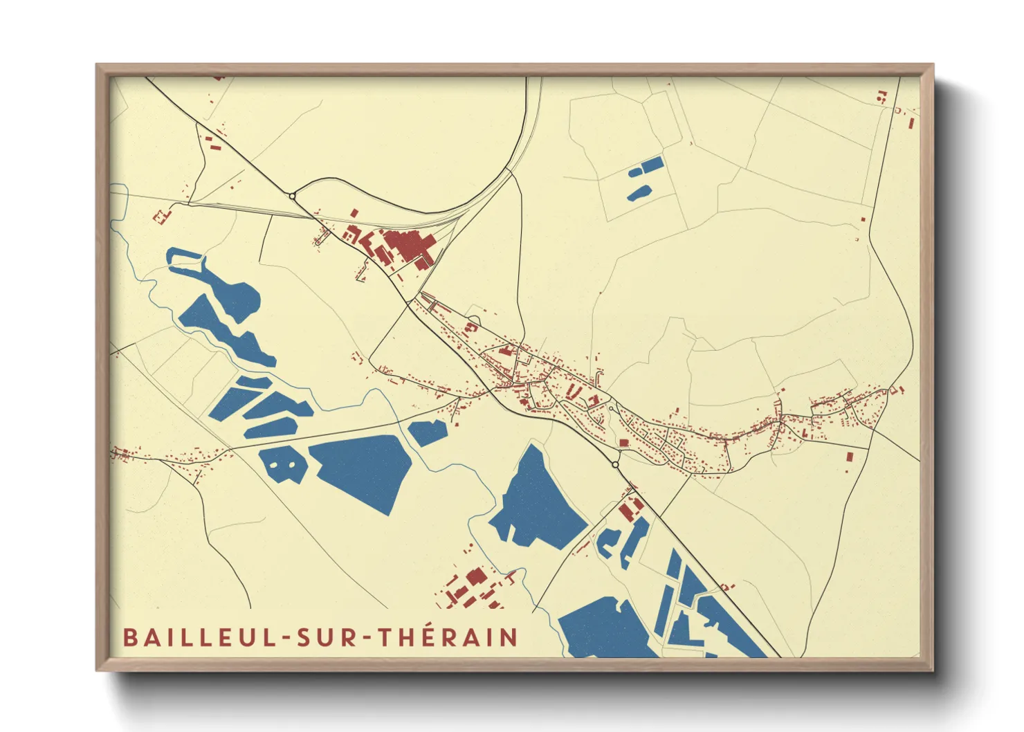 Une affiche de carte sur Bailleul-sur-Thérain