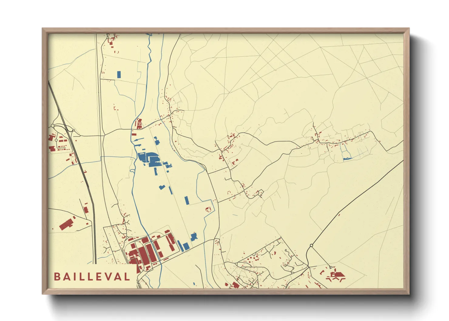 Une affiche de carte sur Bailleval