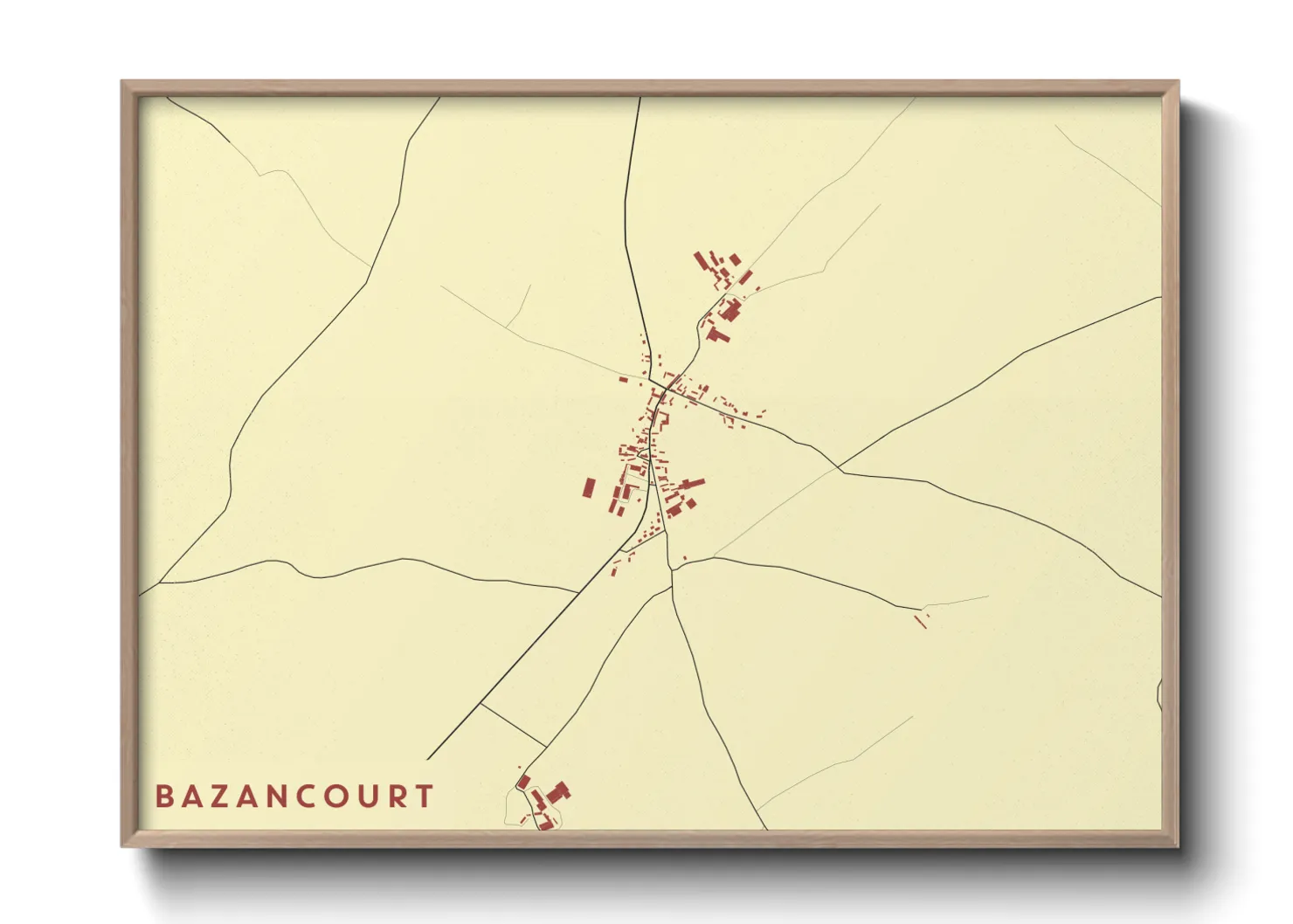 Une affiche de carte sur Bazancourt