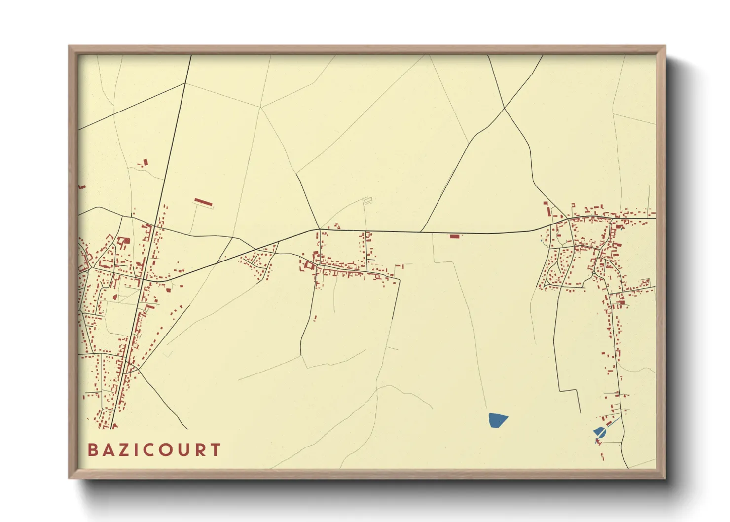 Une affiche de carte sur Bazicourt